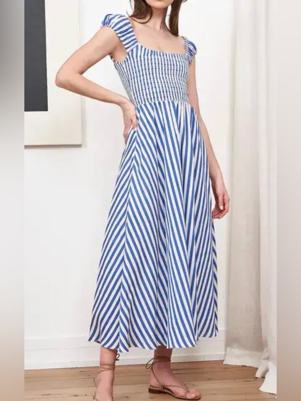La Ligne Vivian Dress Blue & White Stripe